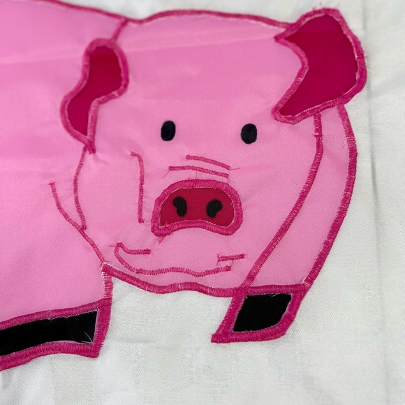 Pink Pig Design flag, polyester, 33 inches x 45 inched, hand crafted. - Picture 8 of 8
